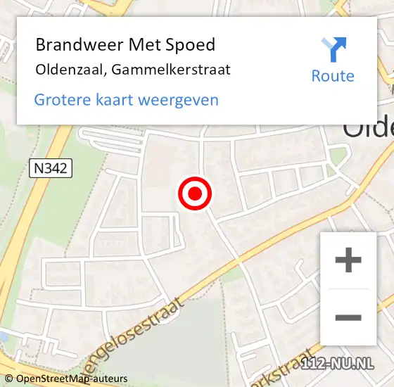 Locatie op kaart van de 112 melding: Brandweer Met Spoed Naar Oldenzaal, Gammelkerstraat op 6 april 2023 22:05