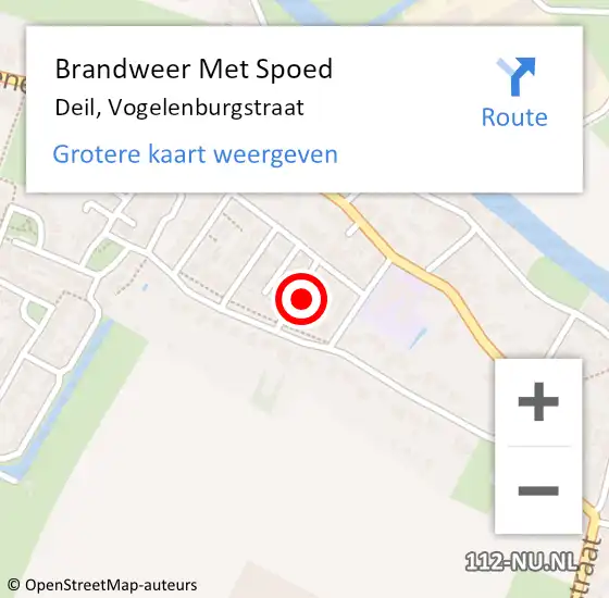 Locatie op kaart van de 112 melding: Brandweer Met Spoed Naar Deil, Vogelenburgstraat op 6 april 2023 22:21