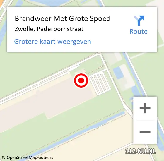 Locatie op kaart van de 112 melding: Brandweer Met Grote Spoed Naar Zwolle, Paderbornstraat op 7 april 2023 00:47