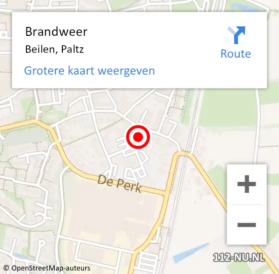 Locatie op kaart van de 112 melding: Brandweer Beilen, Paltz op 7 april 2023 01:22