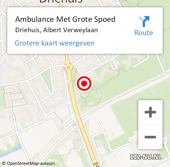 Locatie op kaart van de 112 melding: Ambulance Met Grote Spoed Naar Driehuis, Albert Verweylaan op 7 april 2023 04:11