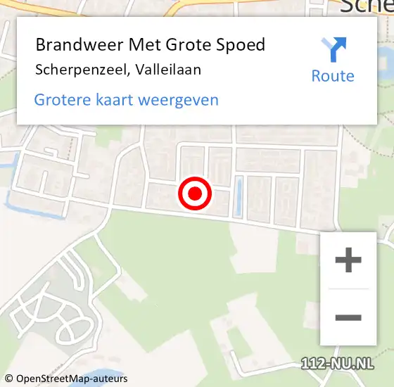 Locatie op kaart van de 112 melding: Brandweer Met Grote Spoed Naar Scherpenzeel, Valleilaan op 7 april 2023 07:21