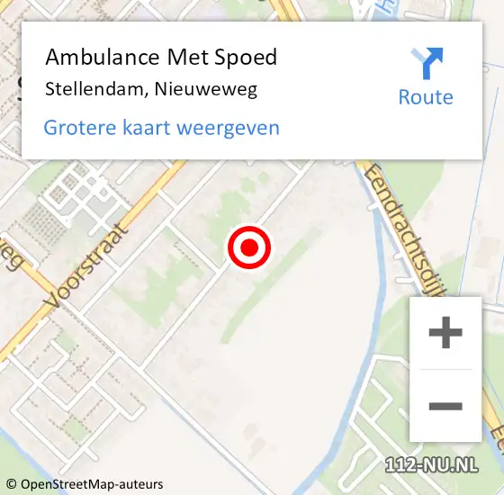 Locatie op kaart van de 112 melding: Ambulance Met Spoed Naar Stellendam, Nieuweweg op 7 april 2023 07:23