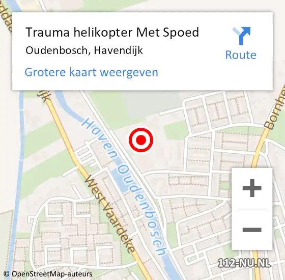 Locatie op kaart van de 112 melding: Trauma helikopter Met Spoed Naar Oudenbosch, Havendijk op 7 april 2023 07:44