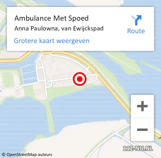 Locatie op kaart van de 112 melding: Ambulance Met Spoed Naar Anna Paulowna, van Ewijckspad op 7 april 2023 08:43