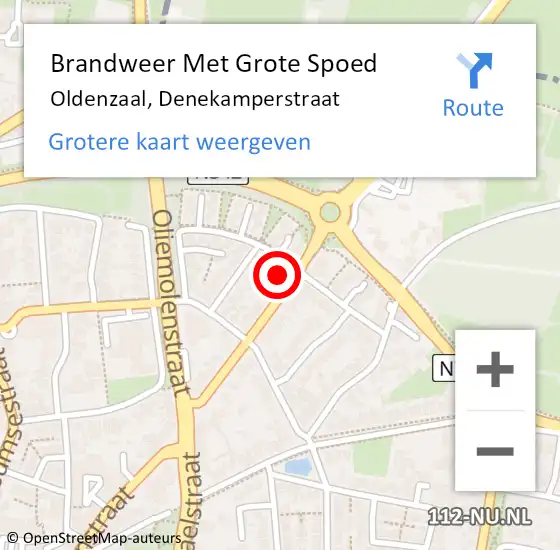 Locatie op kaart van de 112 melding: Brandweer Met Grote Spoed Naar Oldenzaal, Denekamperstraat op 7 april 2023 09:32