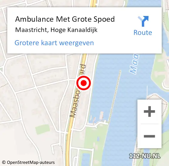 Locatie op kaart van de 112 melding: Ambulance Met Grote Spoed Naar Maastricht, Hoge Kanaaldijk op 7 april 2023 09:59