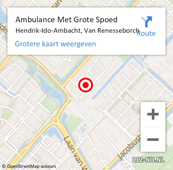 Locatie op kaart van de 112 melding: Ambulance Met Grote Spoed Naar Hendrik-Ido-Ambacht, Van Renesseborch op 7 april 2023 10:13