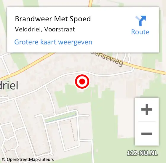Locatie op kaart van de 112 melding: Brandweer Met Spoed Naar Velddriel, Voorstraat op 7 april 2023 10:26