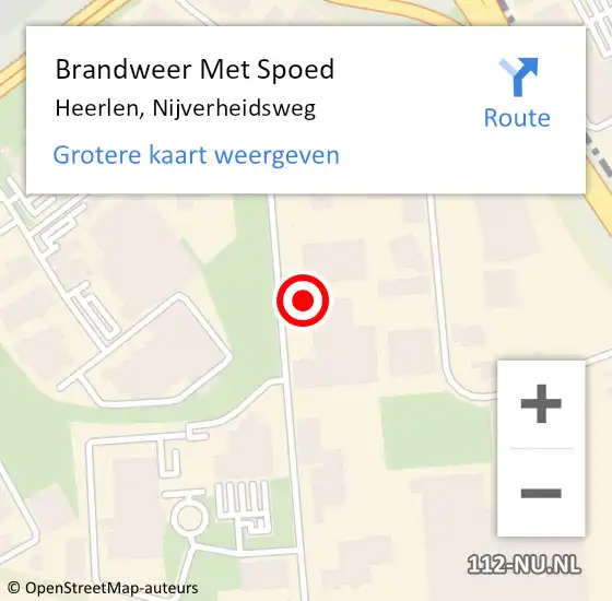 Locatie op kaart van de 112 melding: Brandweer Met Spoed Naar Heerlen, Nijverheidsweg op 7 april 2023 10:38