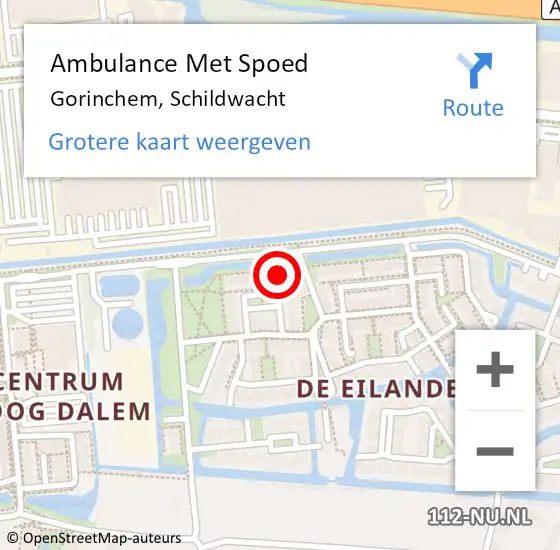 Locatie op kaart van de 112 melding: Ambulance Met Spoed Naar Gorinchem, Schildwacht op 7 april 2023 10:51