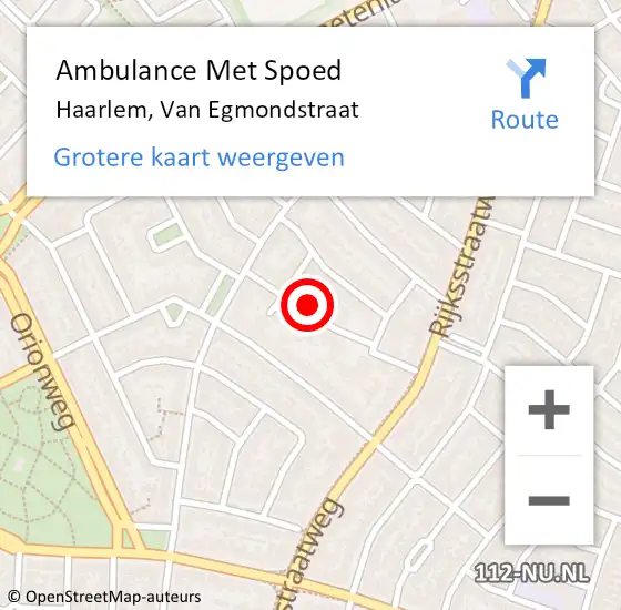 Locatie op kaart van de 112 melding: Ambulance Met Spoed Naar Haarlem, Van Egmondstraat op 7 april 2023 10:52