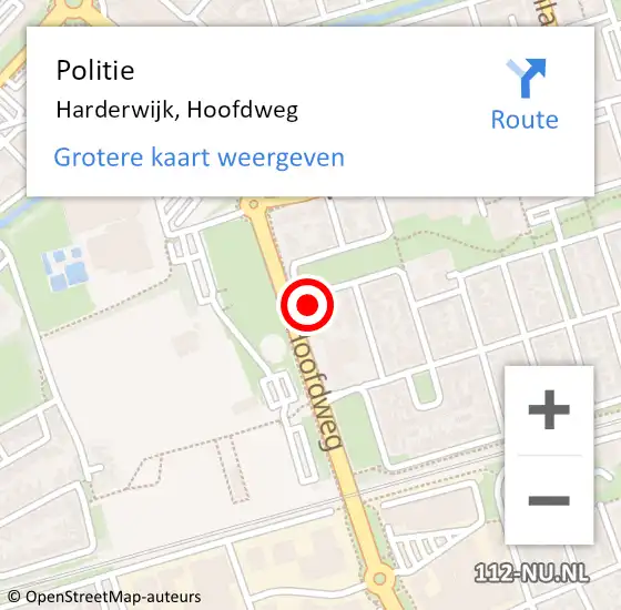 Locatie op kaart van de 112 melding: Politie Harderwijk, Hoofdweg op 7 april 2023 10:59