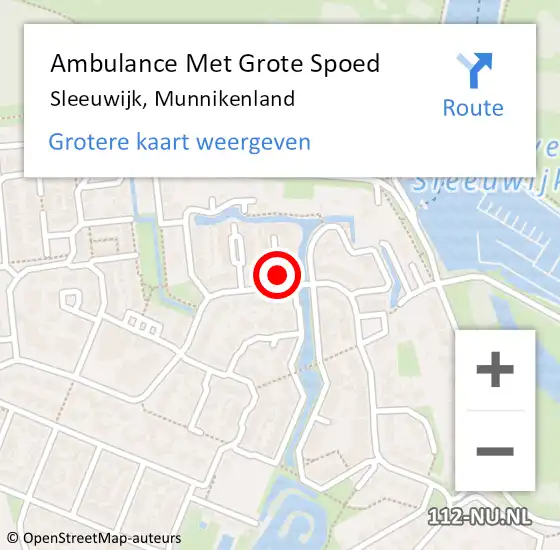 Locatie op kaart van de 112 melding: Ambulance Met Grote Spoed Naar Sleeuwijk, Munnikenland op 7 april 2023 12:27