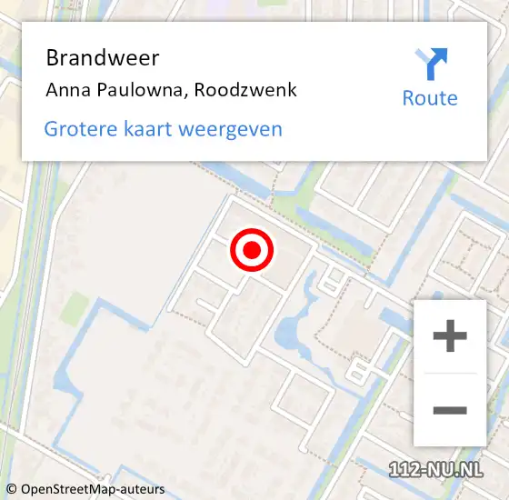 Locatie op kaart van de 112 melding: Brandweer Anna Paulowna, Roodzwenk op 7 april 2023 12:33