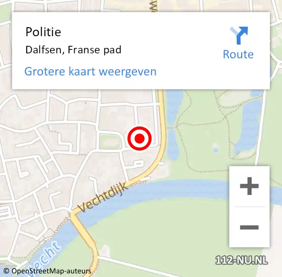 Locatie op kaart van de 112 melding: Politie Dalfsen, Franse pad op 7 april 2023 13:11