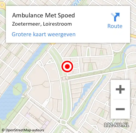 Locatie op kaart van de 112 melding: Ambulance Met Spoed Naar Zoetermeer, Loirestroom op 7 april 2023 13:17