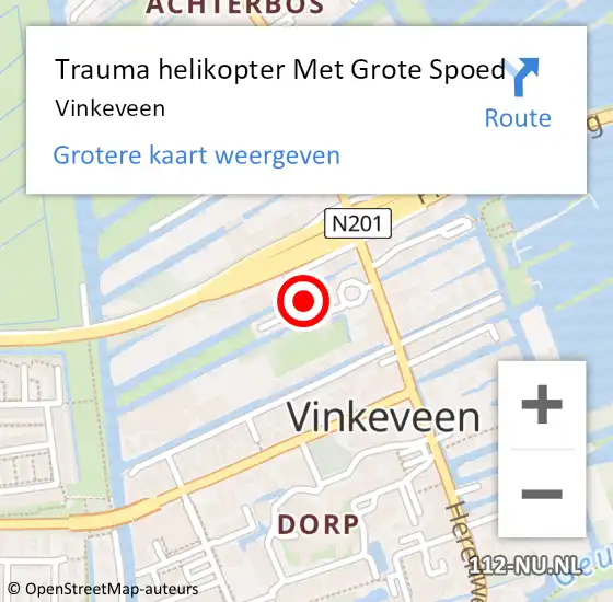 Locatie op kaart van de 112 melding: Trauma helikopter Met Grote Spoed Naar Vinkeveen op 7 april 2023 14:36