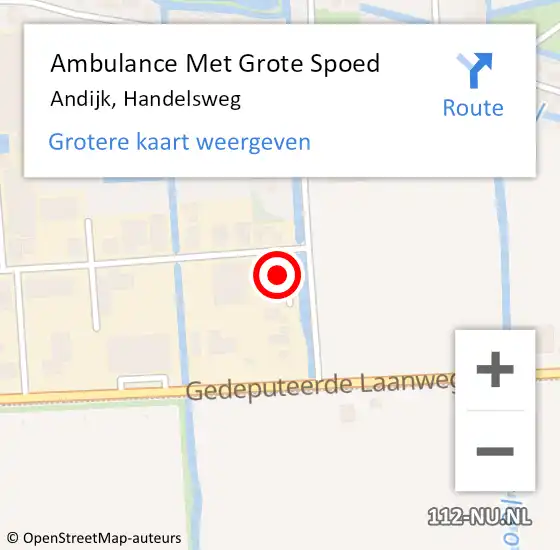 Locatie op kaart van de 112 melding: Ambulance Met Grote Spoed Naar Andijk, Handelsweg op 7 april 2023 15:25