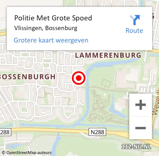 Locatie op kaart van de 112 melding: Politie Met Grote Spoed Naar Vlissingen, Bossenburg op 7 april 2023 15:41