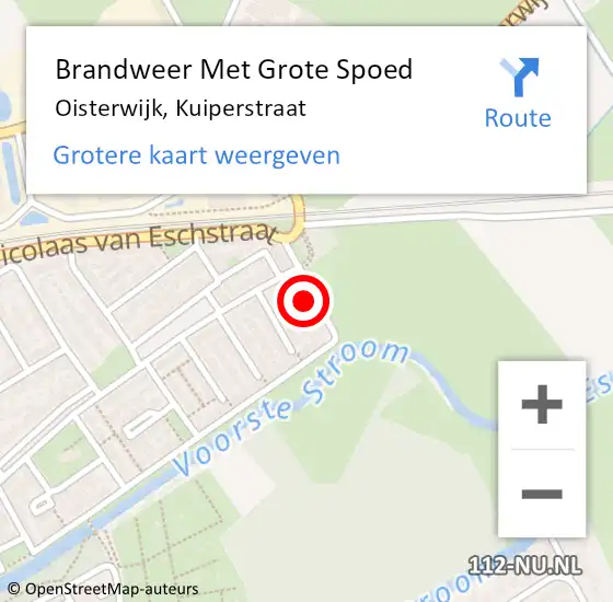 Locatie op kaart van de 112 melding: Brandweer Met Grote Spoed Naar Oisterwijk, Kuiperstraat op 7 april 2023 15:50