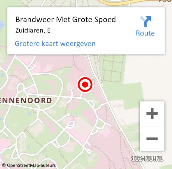 Locatie op kaart van de 112 melding: Brandweer Met Grote Spoed Naar Zuidlaren, E op 7 april 2023 17:28