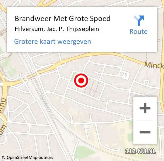 Locatie op kaart van de 112 melding: Brandweer Met Grote Spoed Naar Hilversum, Jac. P. Thijsseplein op 7 april 2023 17:48