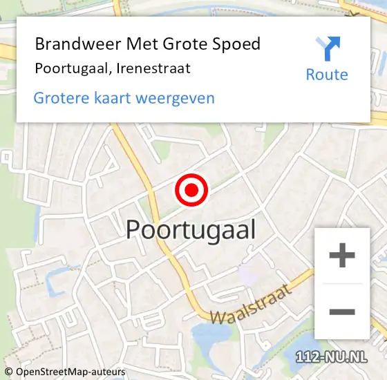 Locatie op kaart van de 112 melding: Brandweer Met Grote Spoed Naar Poortugaal, Irenestraat op 7 april 2023 17:58