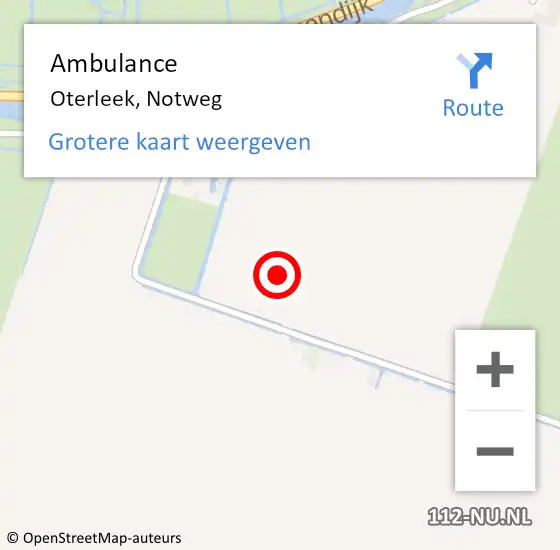 Locatie op kaart van de 112 melding: Ambulance Oterleek, Notweg op 7 april 2023 18:18