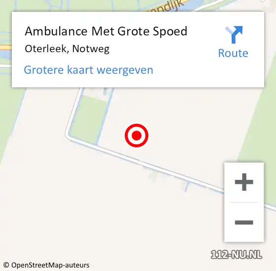 Locatie op kaart van de 112 melding: Ambulance Met Grote Spoed Naar Oterleek, Notweg op 7 april 2023 18:19