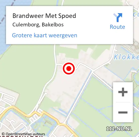 Locatie op kaart van de 112 melding: Brandweer Met Spoed Naar Culemborg, Bakelbos op 7 april 2023 18:23