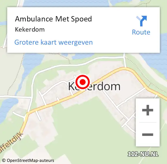 Locatie op kaart van de 112 melding: Ambulance Met Spoed Naar Kekerdom op 7 april 2023 19:03