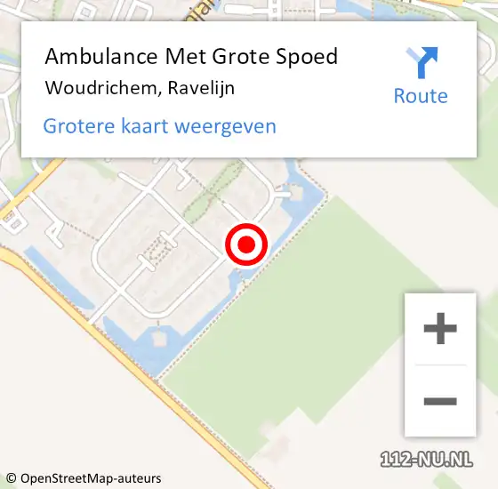 Locatie op kaart van de 112 melding: Ambulance Met Grote Spoed Naar Woudrichem, Ravelijn op 7 april 2023 19:14