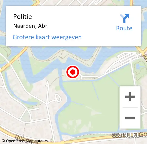 Locatie op kaart van de 112 melding: Politie Naarden, Abri op 7 april 2023 19:33