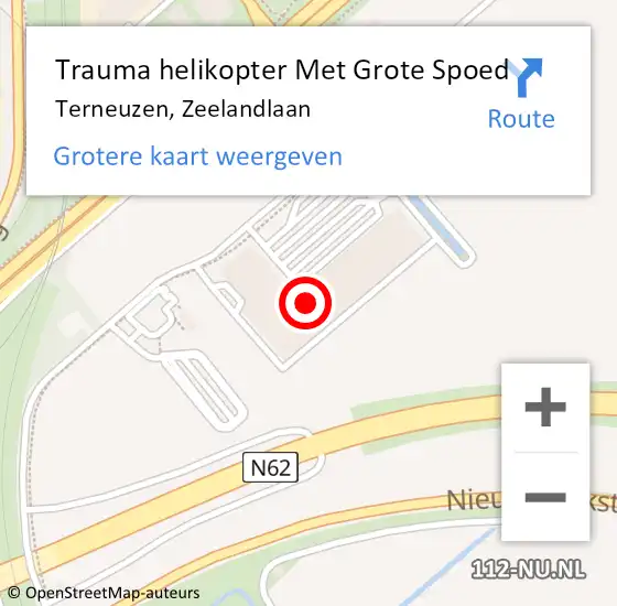 Locatie op kaart van de 112 melding: Trauma helikopter Met Grote Spoed Naar Terneuzen, Zeelandlaan op 7 april 2023 20:10