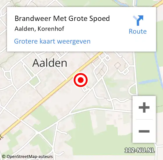 Locatie op kaart van de 112 melding: Brandweer Met Grote Spoed Naar Aalden, Korenhof op 21 augustus 2014 15:19