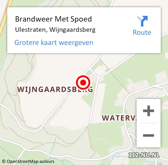 Locatie op kaart van de 112 melding: Brandweer Met Spoed Naar Ulestraten, Wijngaardsberg op 7 april 2023 20:37