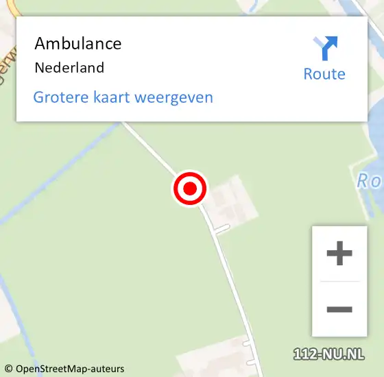 Locatie op kaart van de 112 melding: Ambulance Nederland op 7 april 2023 20:47