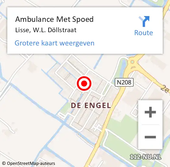 Locatie op kaart van de 112 melding: Ambulance Met Spoed Naar Lisse, W.L. Döllstraat op 7 april 2023 21:56