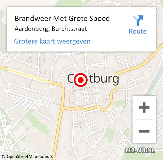 Locatie op kaart van de 112 melding: Brandweer Met Grote Spoed Naar Aardenburg, Burchtstraat op 7 april 2023 22:00