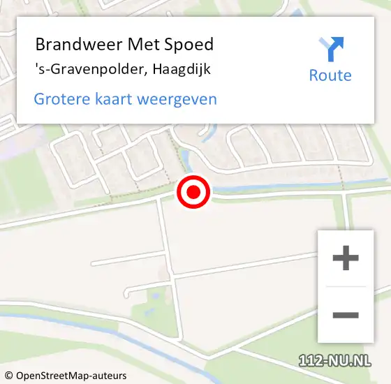 Locatie op kaart van de 112 melding: Brandweer Met Spoed Naar 's-Gravenpolder, Haagdijk op 21 augustus 2014 15:24