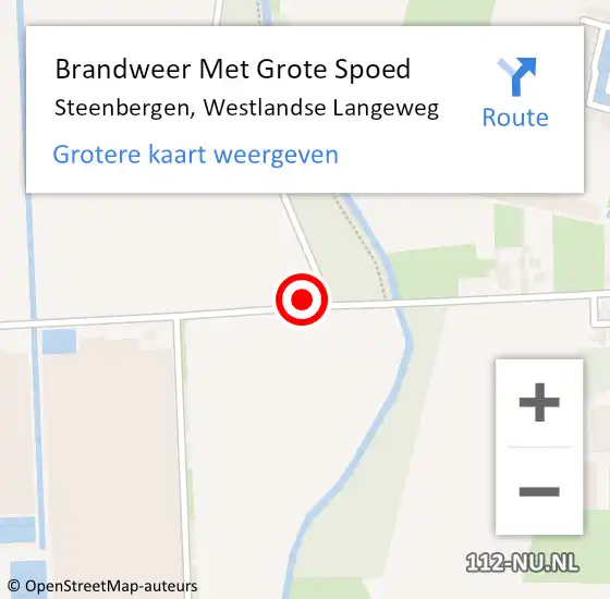 Locatie op kaart van de 112 melding: Brandweer Met Grote Spoed Naar Steenbergen, Westlandse Langeweg op 8 april 2023 00:39