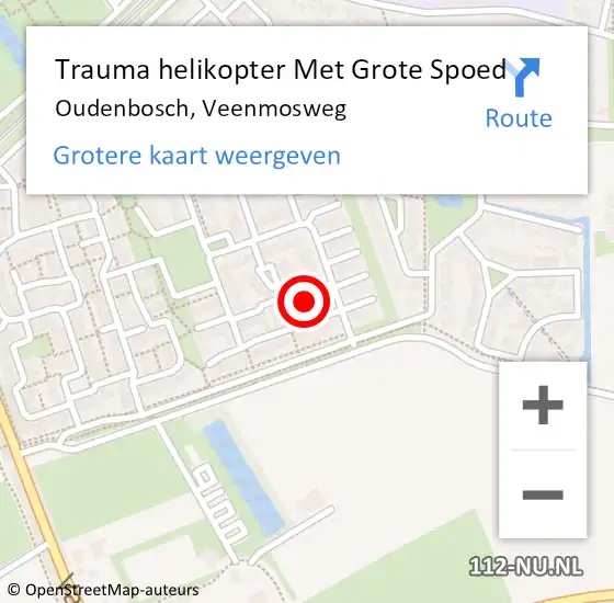 Locatie op kaart van de 112 melding: Trauma helikopter Met Grote Spoed Naar Oudenbosch, Veenmosweg op 8 april 2023 00:57