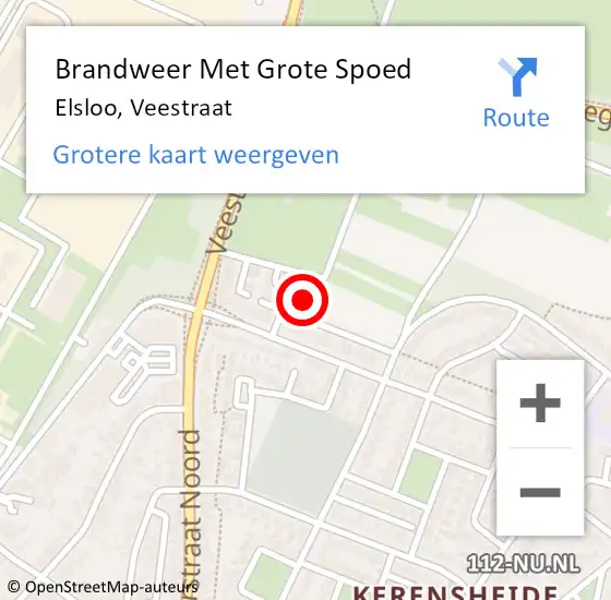 Locatie op kaart van de 112 melding: Brandweer Met Grote Spoed Naar Elsloo, Veestraat op 8 april 2023 01:07