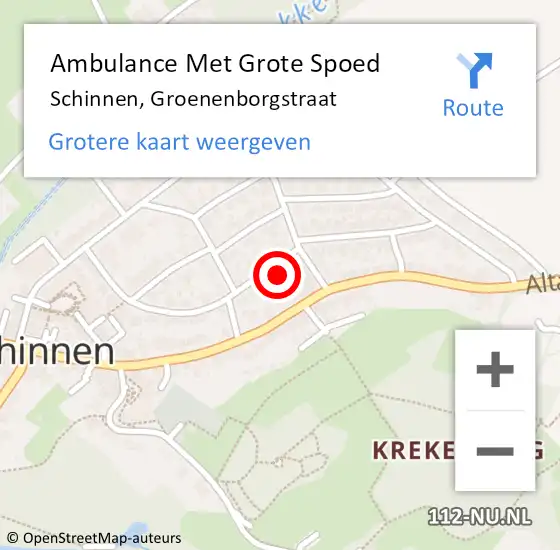 Locatie op kaart van de 112 melding: Ambulance Met Grote Spoed Naar Schinnen, Groenenborgstraat op 21 augustus 2014 15:35