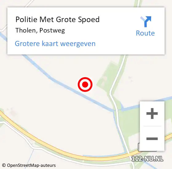 Locatie op kaart van de 112 melding: Politie Met Grote Spoed Naar Tholen, Postweg op 8 april 2023 02:51