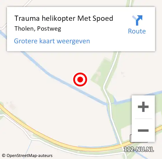 Locatie op kaart van de 112 melding: Trauma helikopter Met Spoed Naar Tholen, Postweg op 8 april 2023 02:53