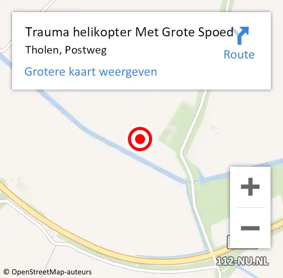 Locatie op kaart van de 112 melding: Trauma helikopter Met Grote Spoed Naar Tholen, Postweg op 8 april 2023 02:53