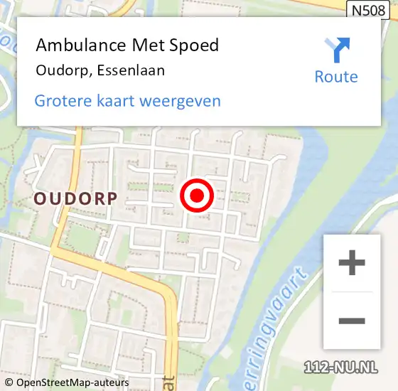 Locatie op kaart van de 112 melding: Ambulance Met Spoed Naar Oudorp, Essenlaan op 8 april 2023 03:12