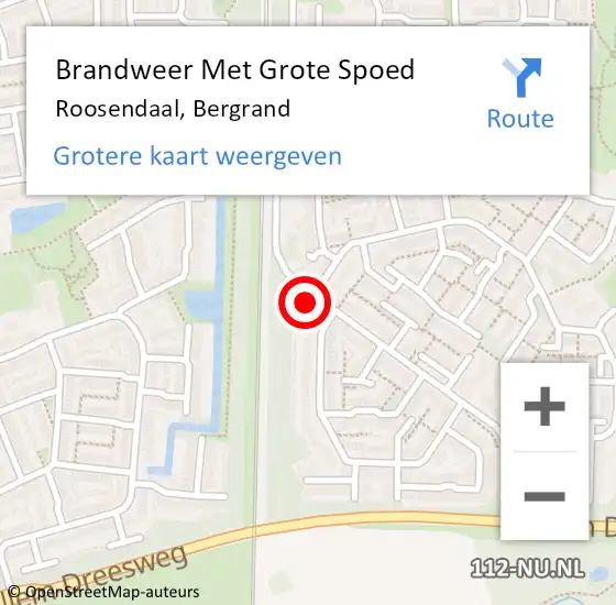 Locatie op kaart van de 112 melding: Brandweer Met Grote Spoed Naar Roosendaal, Bergrand op 8 april 2023 05:19